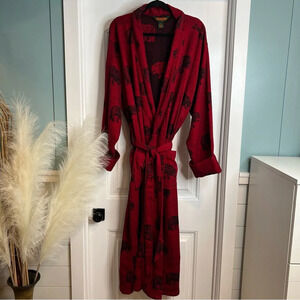 Flyshacker‎ Vintage Men’s Clothing Company Red Black Bear Tie Robe. Size Large.